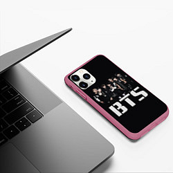 Чехол iPhone 11 Pro матовый BTS, цвет: 3D-малиновый — фото 2