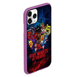 Чехол iPhone 11 Pro матовый Five Nights At Freddys, цвет: 3D-фиолетовый — фото 2