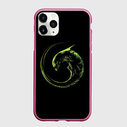 Чехол iPhone 11 Pro матовый ЧУЖОЙ, цвет: 3D-малиновый