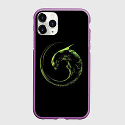 Чехол iPhone 11 Pro матовый ЧУЖОЙ, цвет: 3D-фиолетовый