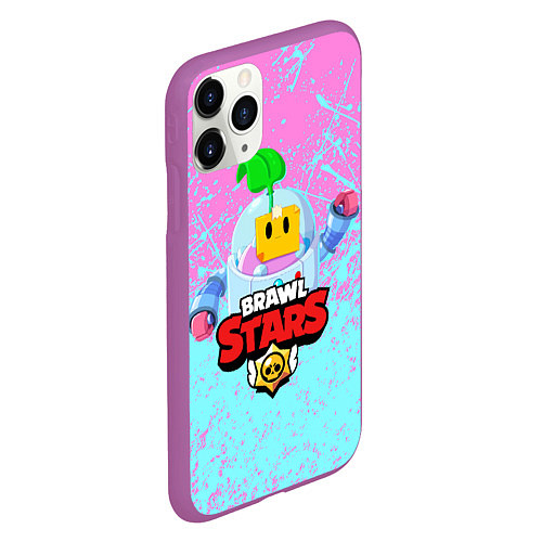 Чехол iPhone 11 Pro матовый BRAWL STARS SPROUT / 3D-Фиолетовый – фото 2