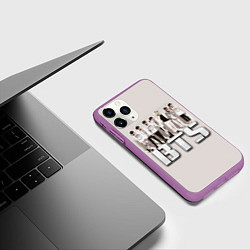 Чехол iPhone 11 Pro матовый BTS, цвет: 3D-фиолетовый — фото 2