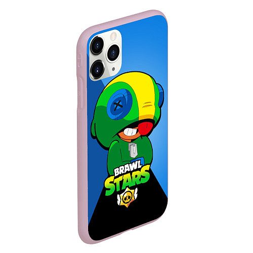 Чехол iPhone 11 Pro матовый LEON - BRAWL STARS / 3D-Розовый – фото 2