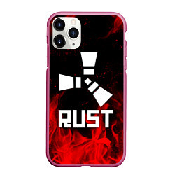 Чехол iPhone 11 Pro матовый RUST, цвет: 3D-малиновый