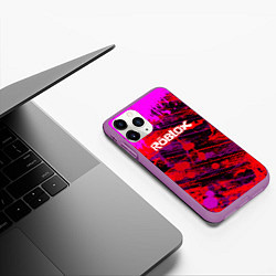 Чехол iPhone 11 Pro матовый Roblox, цвет: 3D-фиолетовый — фото 2