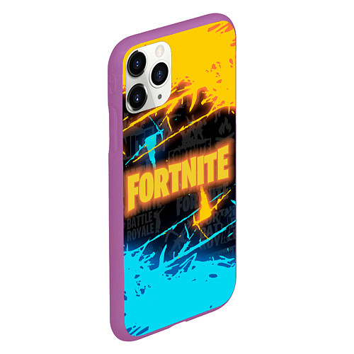 Чехол iPhone 11 Pro матовый FORTNITE / 3D-Фиолетовый – фото 2