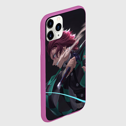 Чехол iPhone 11 Pro матовый KIMETSU NO YAIBA / 3D-Фиолетовый – фото 2