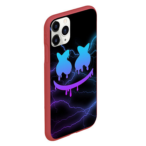 Чехол iPhone 11 Pro матовый Marshmello / 3D-Красный – фото 2