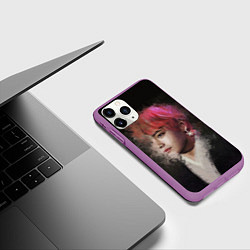 Чехол iPhone 11 Pro матовый BTS, цвет: 3D-фиолетовый — фото 2