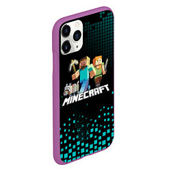 Чехол iPhone 11 Pro матовый Minecraft, цвет: 3D-фиолетовый — фото 2