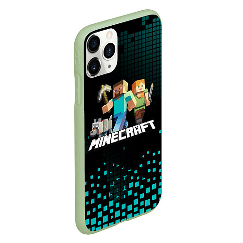 Чехол iPhone 11 Pro матовый Minecraft / 3D-Салатовый – фото 2