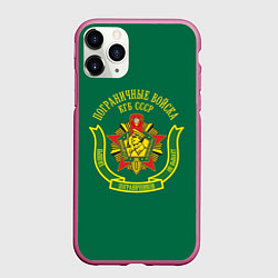 Чехол iPhone 11 Pro матовый Пограничные Войска КГБ СССР, цвет: 3D-малиновый