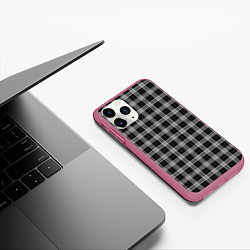 Чехол iPhone 11 Pro матовый Шотландка, цвет: 3D-малиновый — фото 2