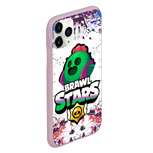 Чехол iPhone 11 Pro матовый Brawl Stars Spike / 3D-Розовый – фото 2