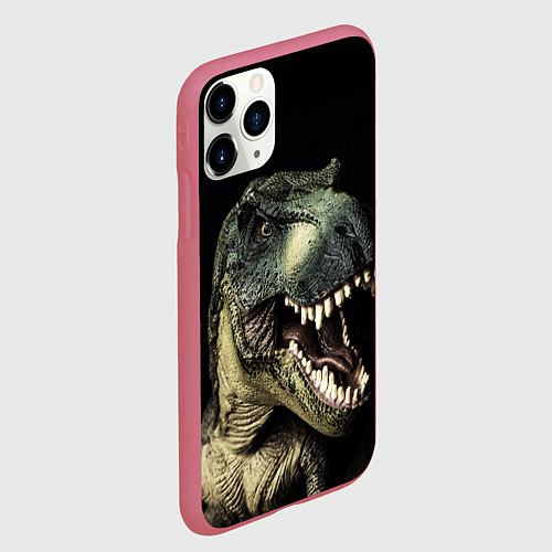 Чехол iPhone 11 Pro матовый Динозавр T-Rex / 3D-Малиновый – фото 2