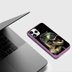 Чехол iPhone 11 Pro матовый Динозавр T-Rex, цвет: 3D-фиолетовый — фото 2