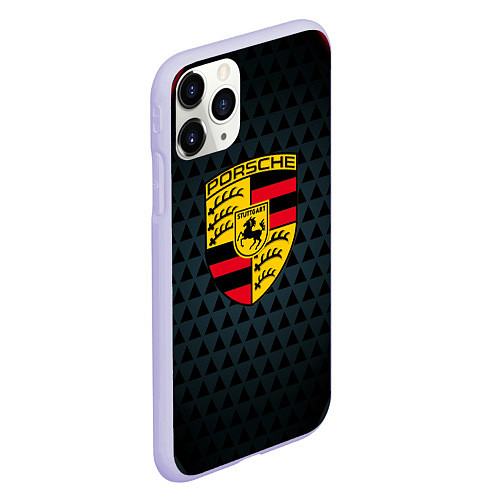 Чехол iPhone 11 Pro матовый PORSCHE / 3D-Светло-сиреневый – фото 2