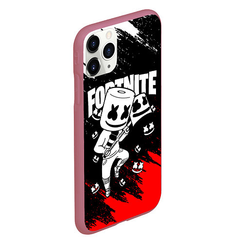 Чехол iPhone 11 Pro матовый FORTNITE x MARSHMELLO / 3D-Малиновый – фото 2