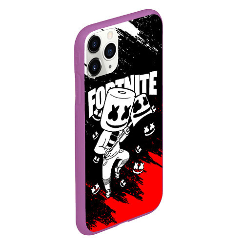 Чехол iPhone 11 Pro матовый FORTNITE x MARSHMELLO / 3D-Фиолетовый – фото 2