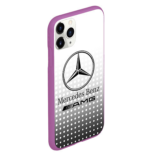 Чехол iPhone 11 Pro матовый Mercedes-Benz / 3D-Фиолетовый – фото 2