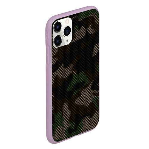 Чехол iPhone 11 Pro матовый КАМУФЛЯЖ / 3D-Сиреневый – фото 2