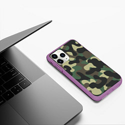 Чехол iPhone 11 Pro матовый КАМУФЛЯЖ, цвет: 3D-фиолетовый — фото 2