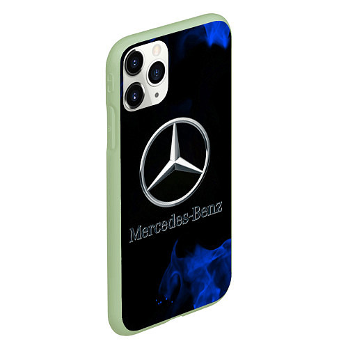 Чехол iPhone 11 Pro матовый Mercedes / 3D-Салатовый – фото 2