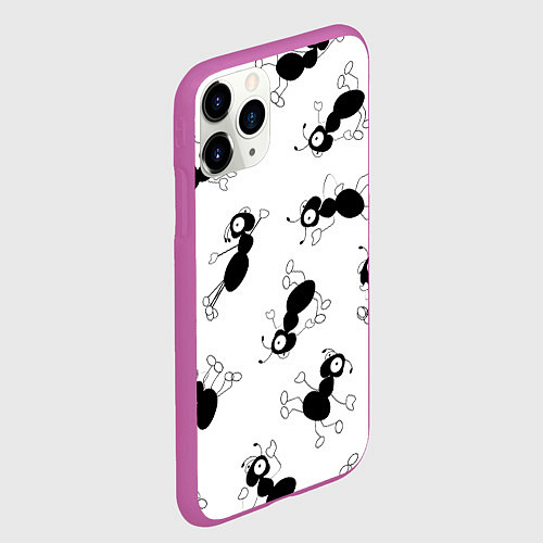 Чехол iPhone 11 Pro матовый Муравьи / 3D-Фиолетовый – фото 2