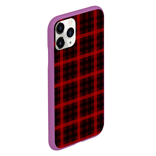 Чехол iPhone 11 Pro матовый Шотландка / 3D-Фиолетовый – фото 2