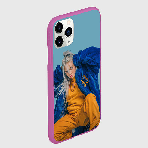 Чехол iPhone 11 Pro матовый Billie Eilish / 3D-Фиолетовый – фото 2