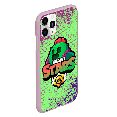 Чехол iPhone 11 Pro матовый Brawl Stars Spike / 3D-Розовый – фото 2