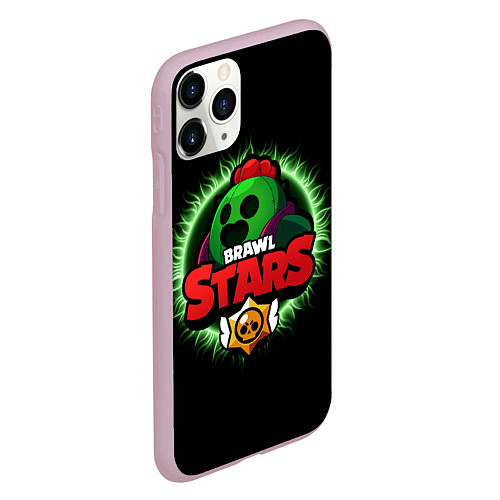 Чехол iPhone 11 Pro матовый Brawl Stars Spike / 3D-Розовый – фото 2