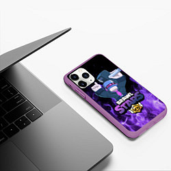 Чехол iPhone 11 Pro матовый Brawl Stars DJ Frank, цвет: 3D-фиолетовый — фото 2