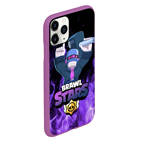 Чехол iPhone 11 Pro матовый Brawl Stars DJ Frank / 3D-Фиолетовый – фото 2