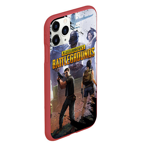 Чехол iPhone 11 Pro матовый PUBG / 3D-Красный – фото 2