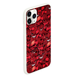 Чехол iPhone 11 Pro матовый Красный череп, цвет: 3D-белый — фото 2