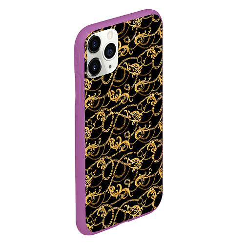 Чехол iPhone 11 Pro матовый Versace / 3D-Фиолетовый – фото 2