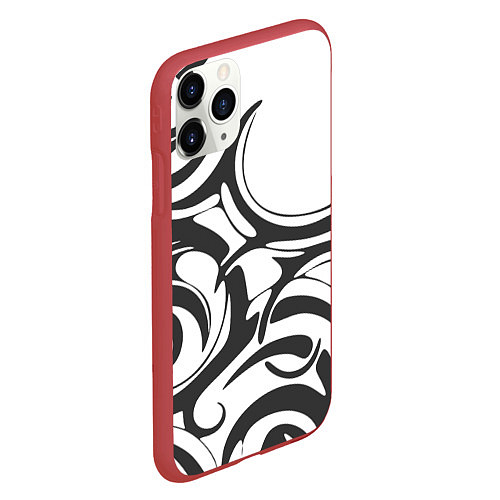 Чехол iPhone 11 Pro матовый Узоры / 3D-Красный – фото 2