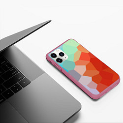 Чехол iPhone 11 Pro матовый Пикси кристаллы, цвет: 3D-малиновый — фото 2