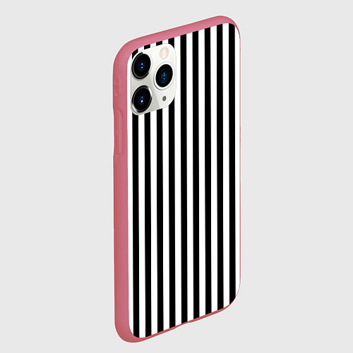 Чехол iPhone 11 Pro матовый Пикси полосы / 3D-Малиновый – фото 2