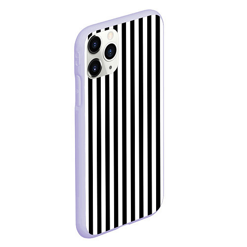Чехол iPhone 11 Pro матовый Пикси полосы / 3D-Светло-сиреневый – фото 2