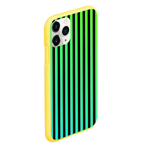 Чехол iPhone 11 Pro матовый Пикси полосы / 3D-Желтый – фото 2