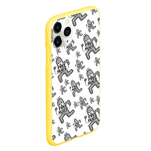 Чехол iPhone 11 Pro матовый FREE HUGS / 3D-Желтый – фото 2