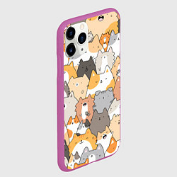 Чехол iPhone 11 Pro матовый Кошачья стая, цвет: 3D-фиолетовый — фото 2