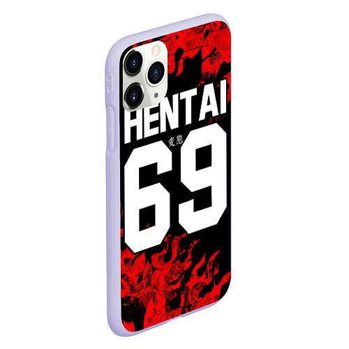 Чехол iPhone 11 Pro матовый HENTAI 02 / 3D-Светло-сиреневый – фото 2