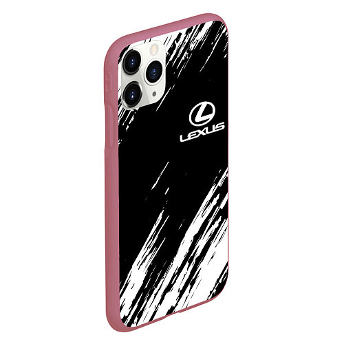 Чехол iPhone 11 Pro матовый LEXUS / 3D-Малиновый – фото 2