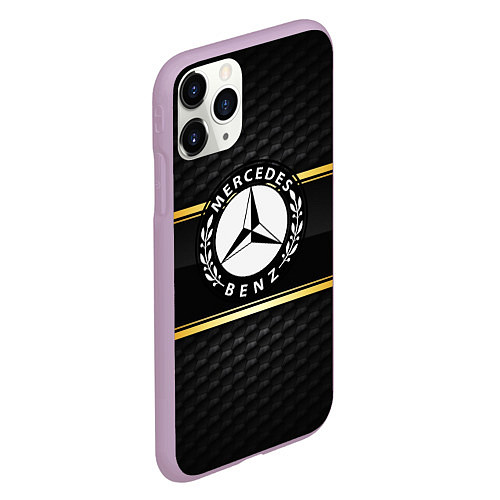 Чехол iPhone 11 Pro матовый Mercedes-Benz / 3D-Сиреневый – фото 2