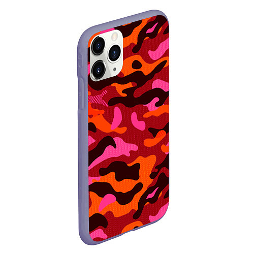 Чехол iPhone 11 Pro матовый CAMOUFLAGE RED / 3D-Серый – фото 2