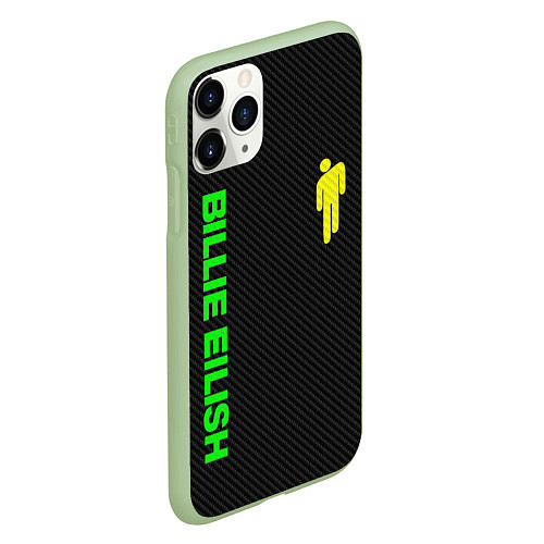 Чехол iPhone 11 Pro матовый BILLIE EILISH CARBON / 3D-Салатовый – фото 2