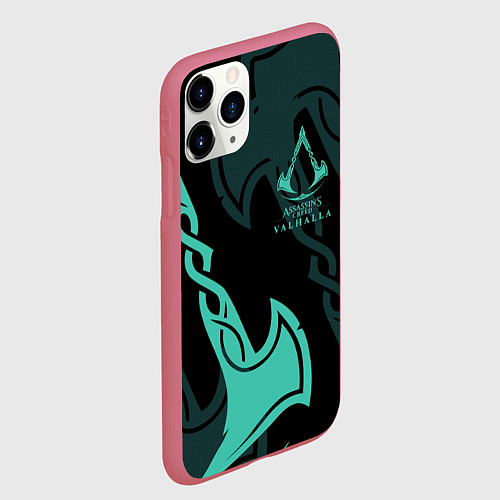 Чехол iPhone 11 Pro матовый ASSASSINS CREED VALHALLA / 3D-Малиновый – фото 2